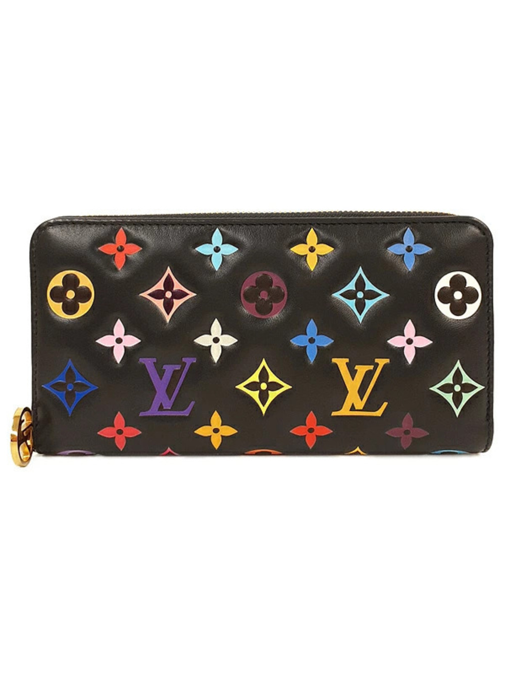 Louis Vuitton LV TM Monogram Multicolor Zippy Wallet Takashi Murakami Round Long